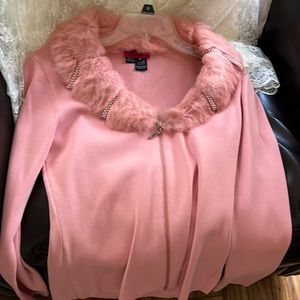 Vintage fur collar sweater